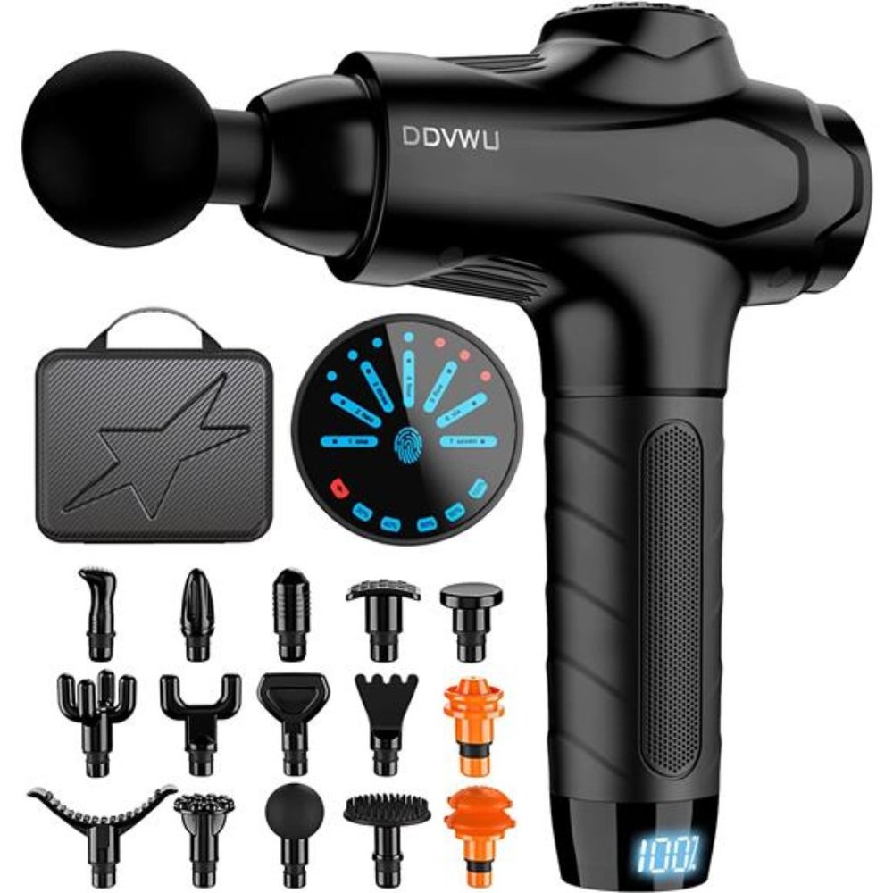 Massage Gun -  Handheld Massager Electric Portable Massager - Black (15 Heads)